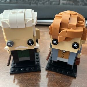 Block Figure Set with Brown and White Hair